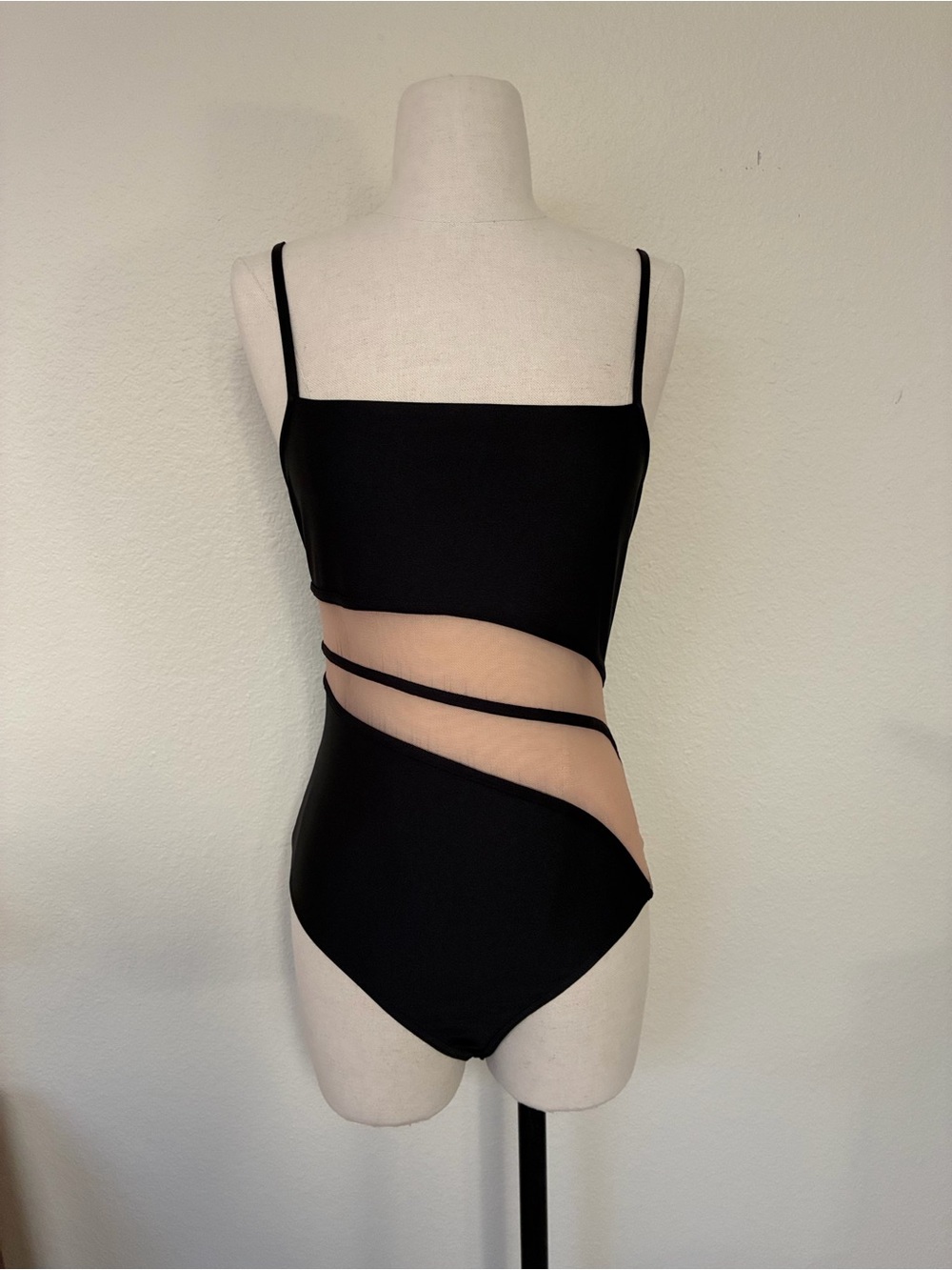NWT ASOS Women’s Black Bodysuit with Sheer Panels, size 8